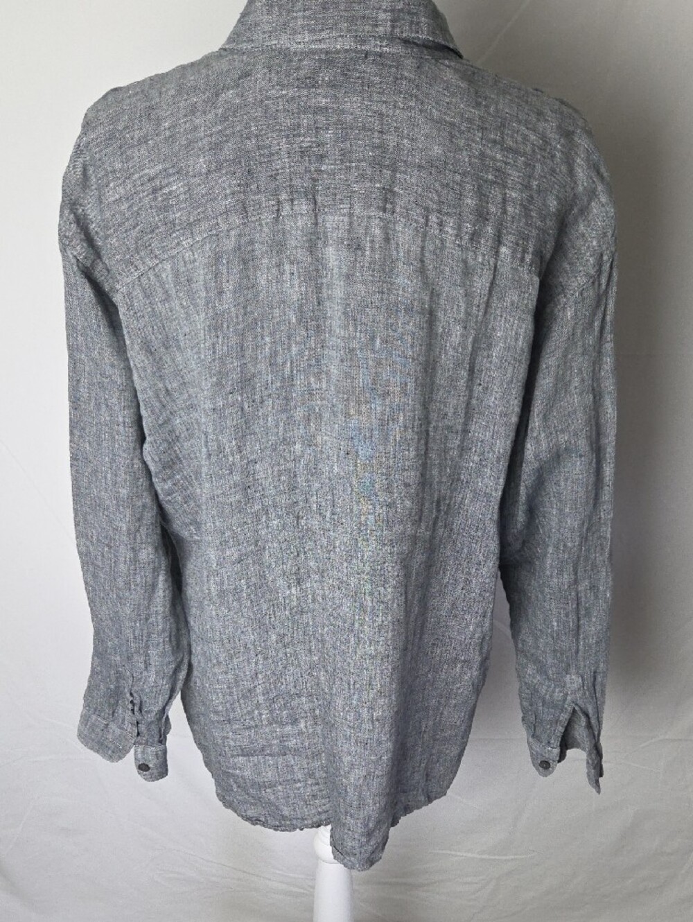 J.Jill Love Linen Womens Button Up Shirt Long Sleeve Relaxed Charcoal Large - Picture 4 of 8